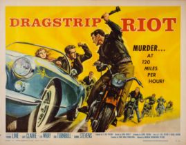 Dragstrip Riot, US Half Sheet, card backed, American International, 1958.