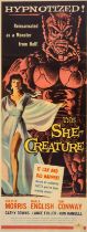 The She Creature, US Insert, linen backed, framed and glazed, AIP, 1956