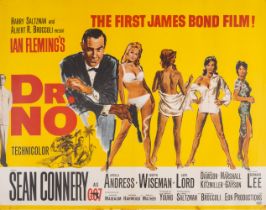 Dr No, British Quad, linen backed, framed and glazed, Eon Productions, 1962