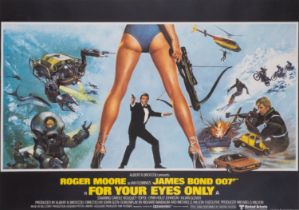 For Your Eyes Only, British Quad, linen backed, framed and glazed, United Artists, 1981.