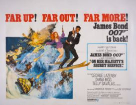 On Her Majesty's Secret Service, British Quad, linen backed, framed and glazed, EON Productions, ...