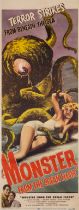 Monster from the Ocean Floor, US Insert, linen backed, framed and glazed, Lippert, 1954.