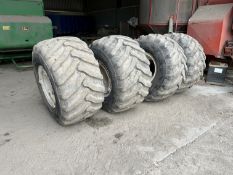 4 Alliance flotation 331 tyres, 48x25.00-20NHS HD, 8 stud rims
