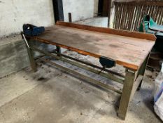 NO VAT Work bench with two record vices