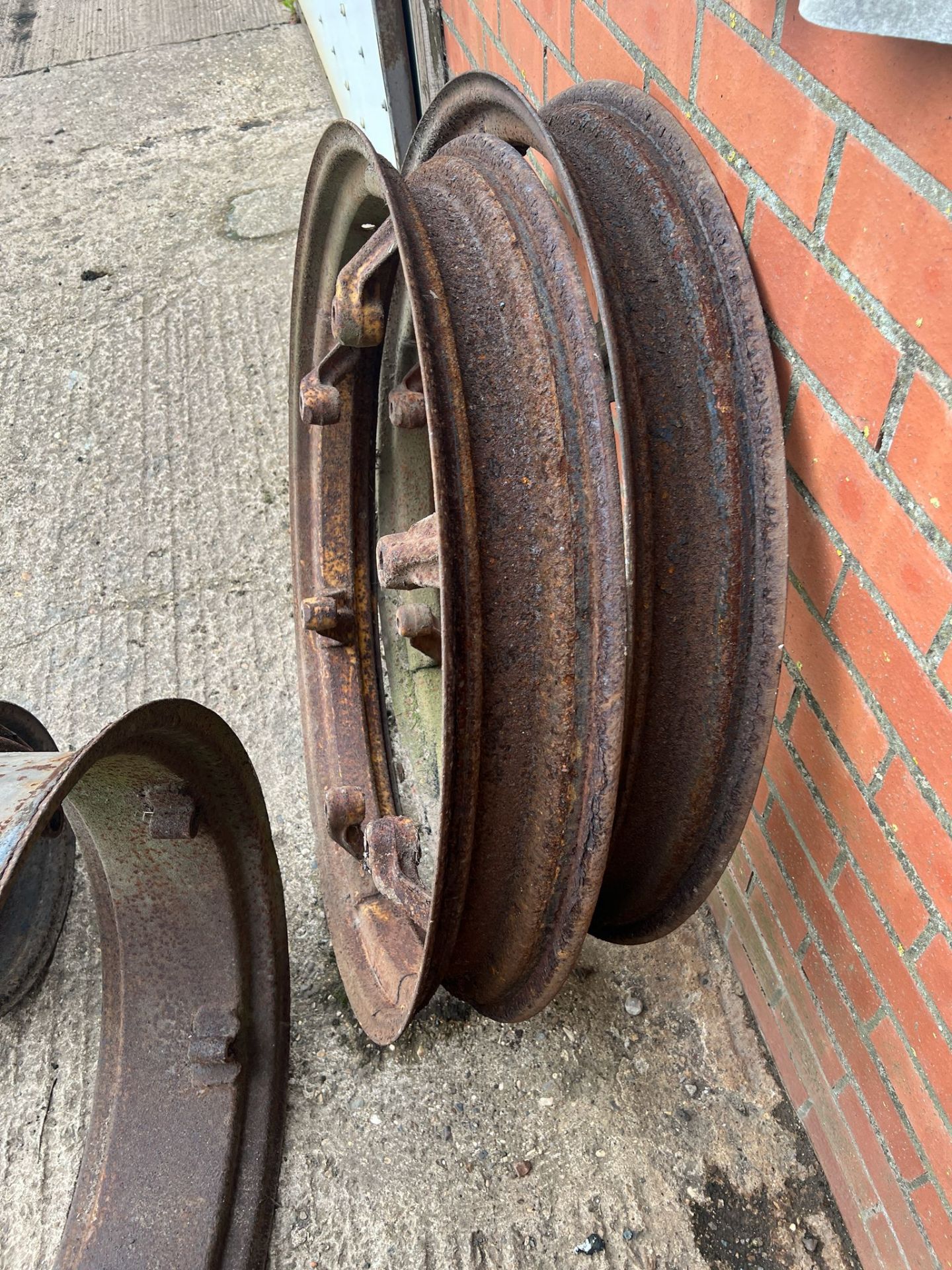 Selection of wheels - Pr of Massey Ferguson row crop rear wheels, single Massey Ferguson front row - Image 3 of 8