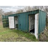 NO VAT Steel shipping container converted to toilet block, lockable, male & female toilets, with end