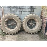 pr of 16.9x34 5 star wind up dual wheels and tyres 80% but aged