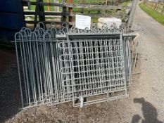 NO VAT Galvanised fence panels (brand new) - 5 x 7ft, 1 x 4ft, 1 x 4ft w/ gate & post