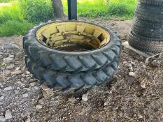 Pair row crop wheels, Michellin Bibagrip tyres, 9.5-44, 90%