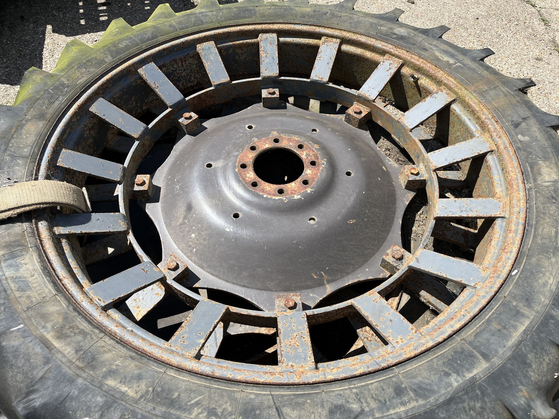 Pair of row crop wheels & tyres, 11.2-48, 8 stud - Image 3 of 3
