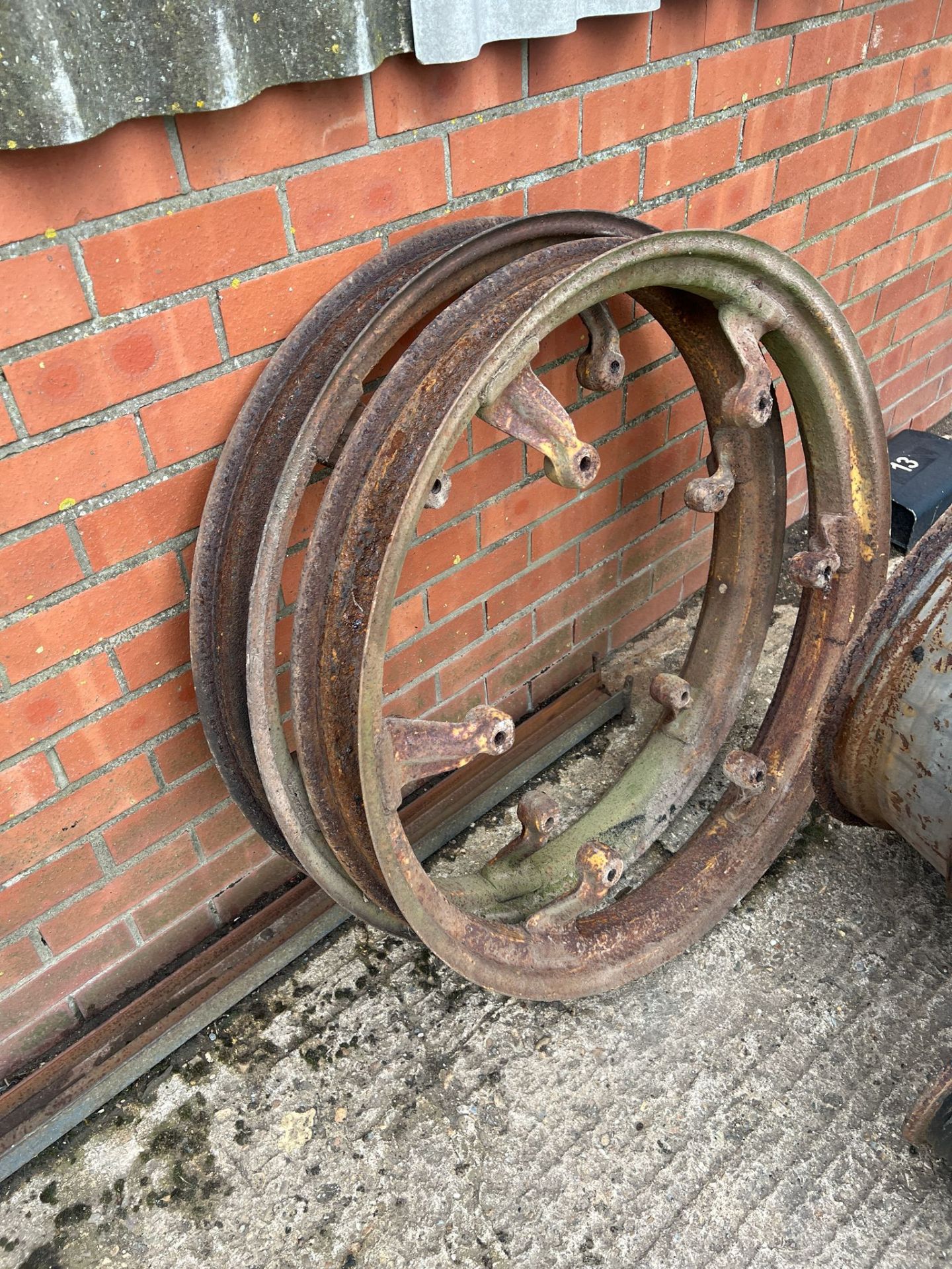 Selection of wheels - Pr of Massey Ferguson row crop rear wheels, single Massey Ferguson front row - Image 8 of 8