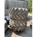 Pair of flotation wheels & tyres, 800/55-30.5, 8 stud