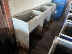 3 galvanised 2 space pig feeders