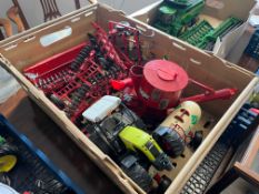 Box of farm toys