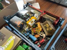 Box of farm toys