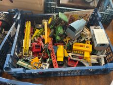 Box of farm toys