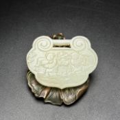 Exquisite Hetian jade lock