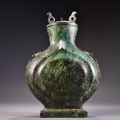 Bronze flat flower bottle