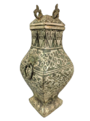 Bronze inlaid silver vase