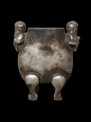 Silver high-relief longevity vase