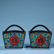 Rare antique pure copper high-relief engraving cloisonn¨¦ enamel treasure cup