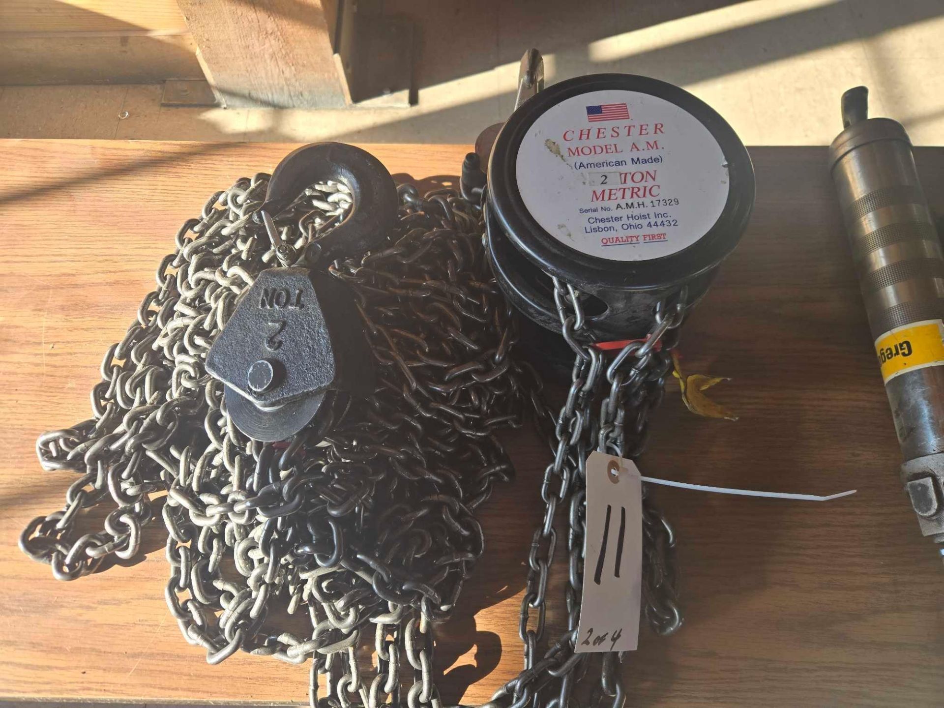 (2) Hand Chain Hoists, Grease Gun, Wrenches - Image 4 of 7