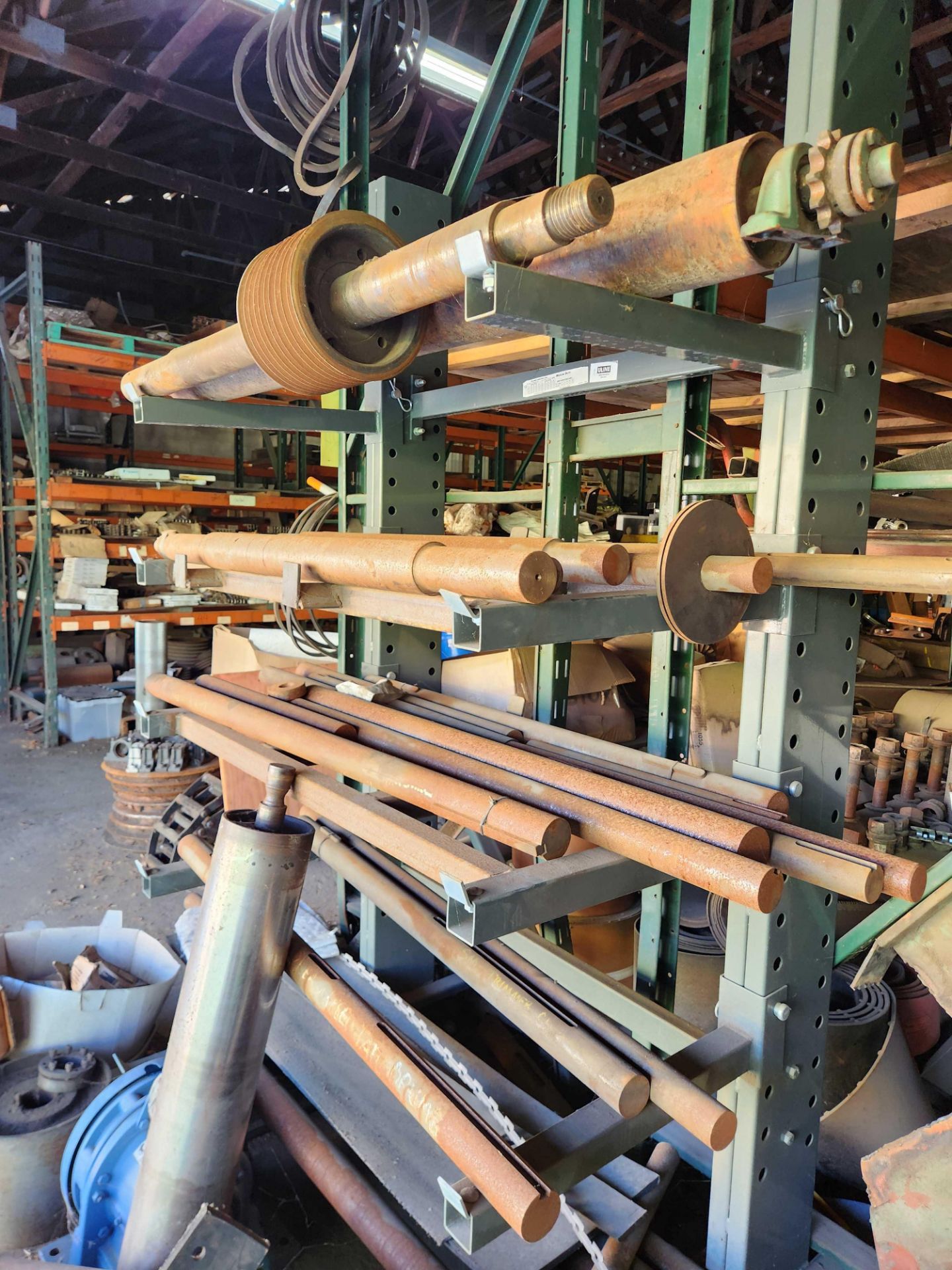 Complete Contents of Machine Parts Room w/ Racking: (32) sections 12 ...
