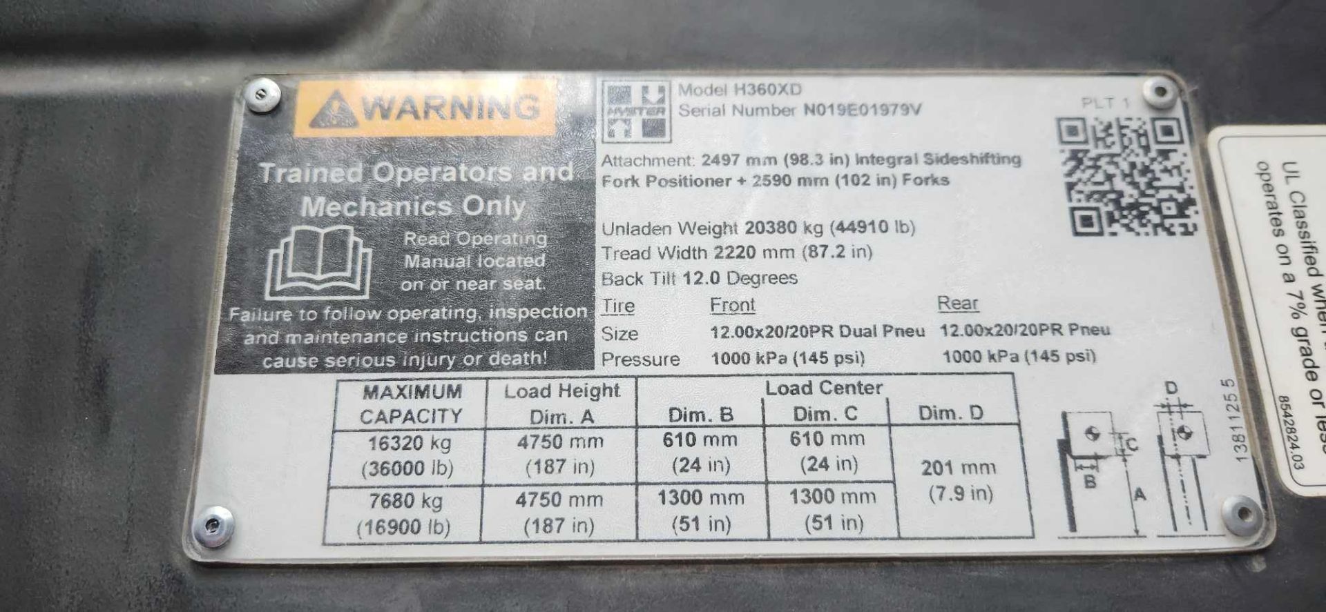 (2021) Hyster H360 XD, 36,000 LB Cap Forklift - Image 16 of 16