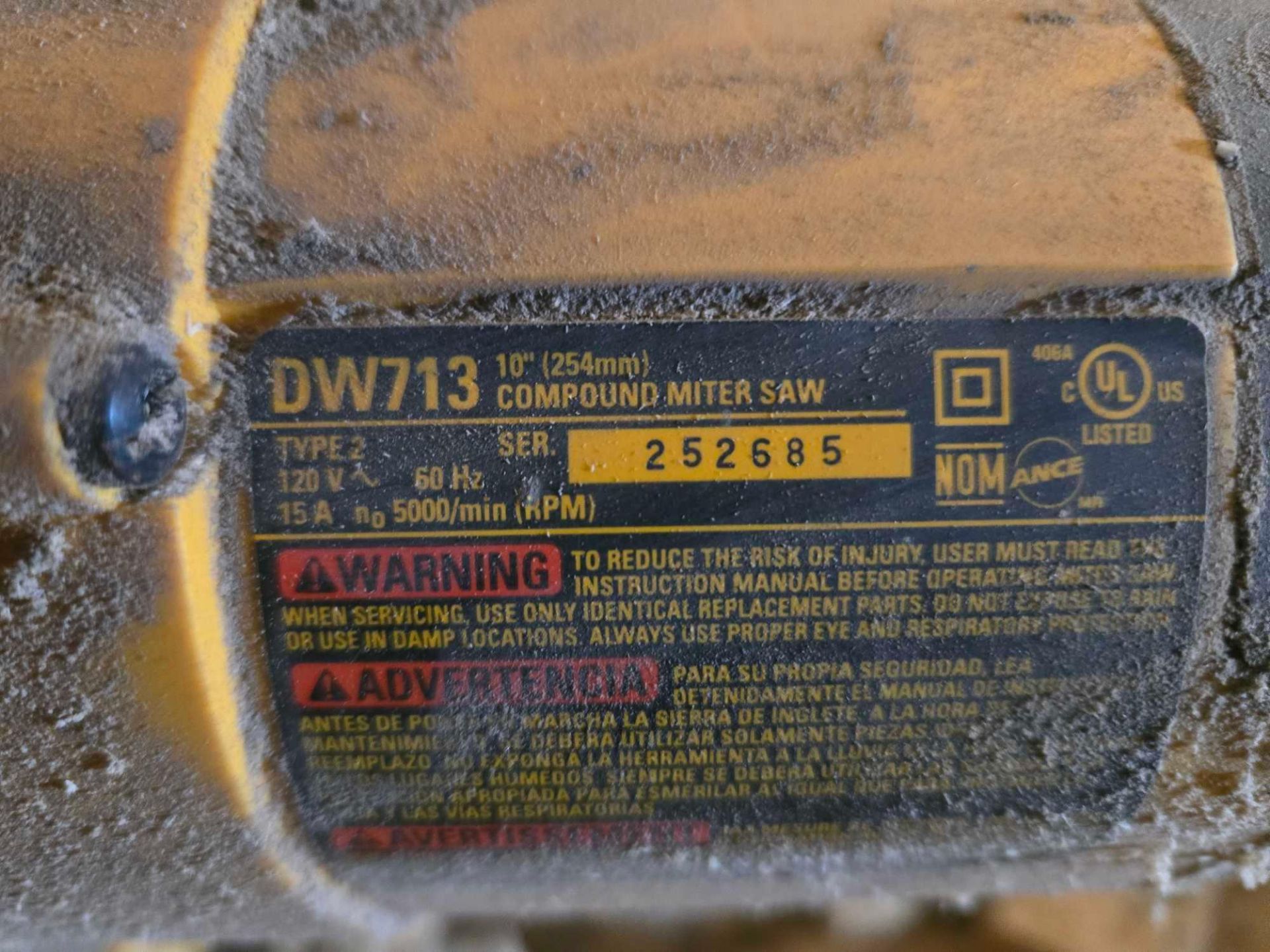 Dewalt 10 Inch Compound Miter Saw with Tablr - Image 3 of 4
