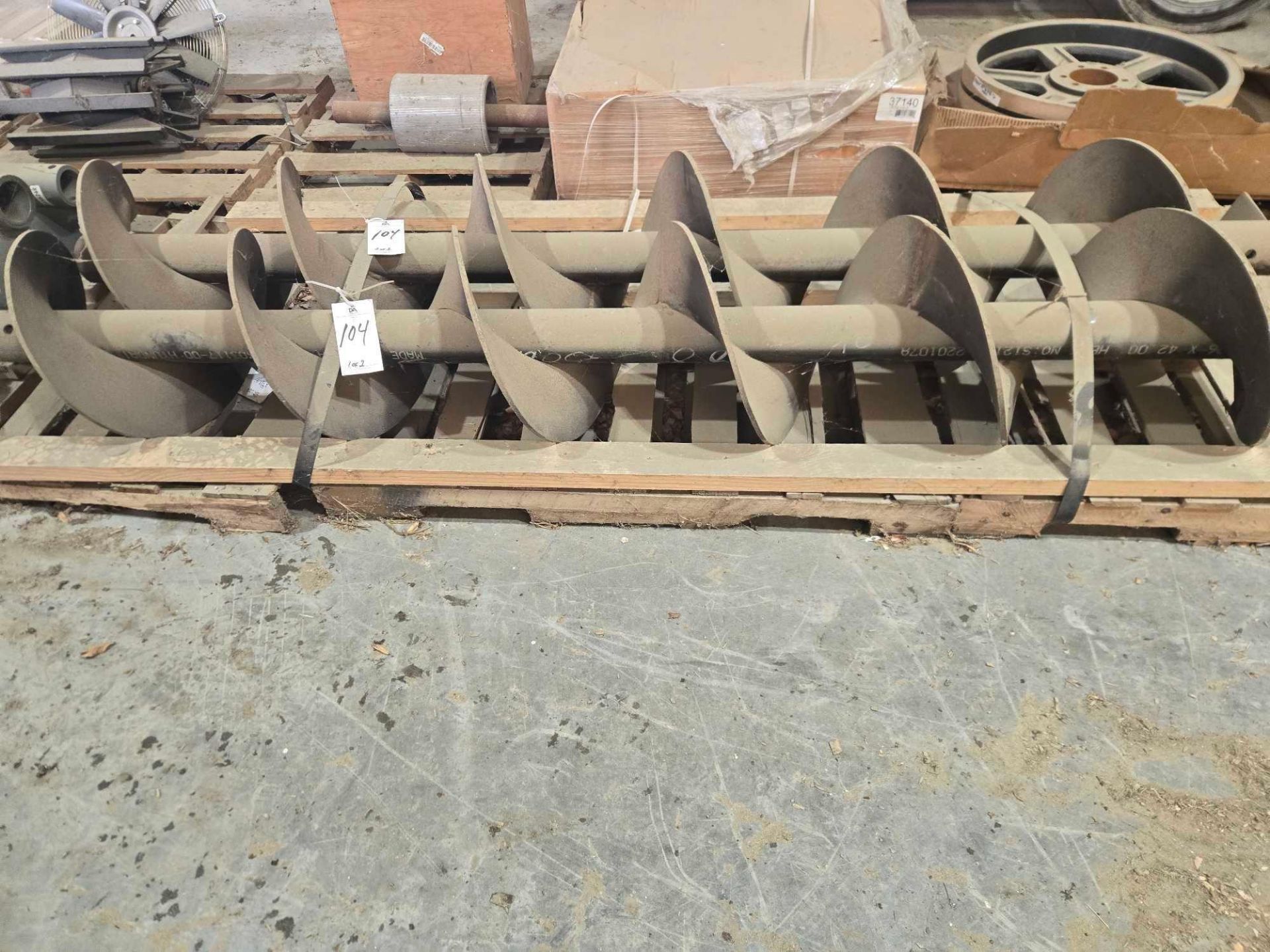 (2) 8 Foot Auger Screws as Delivered on Pallet