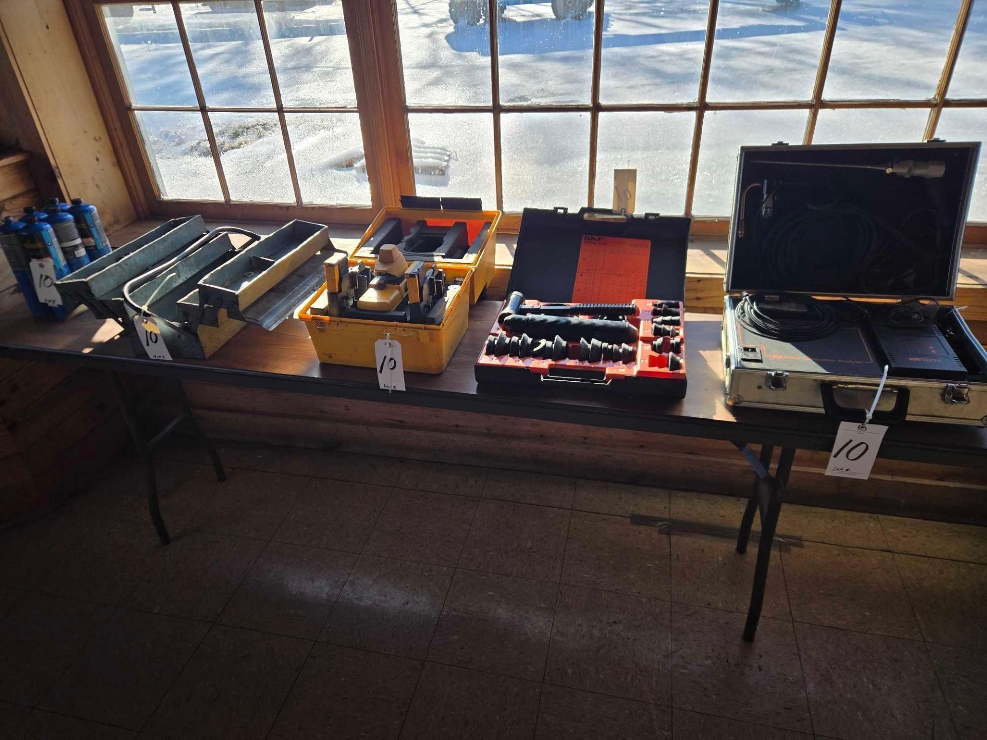 Combustion Analyzer, SKF Fitting Tool, Laser Leveling System, Tool Box, (6) Bottles Bernzomatic - Image 2 of 18