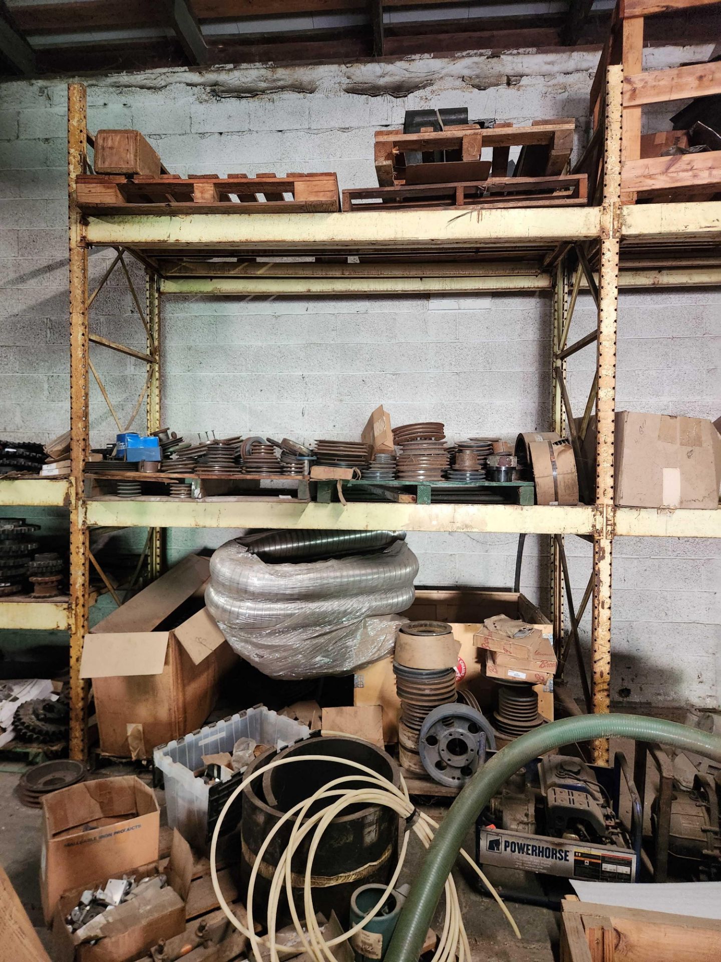 Complete Contents of Machine Parts Room w/ Racking: (32) sections 12 ...