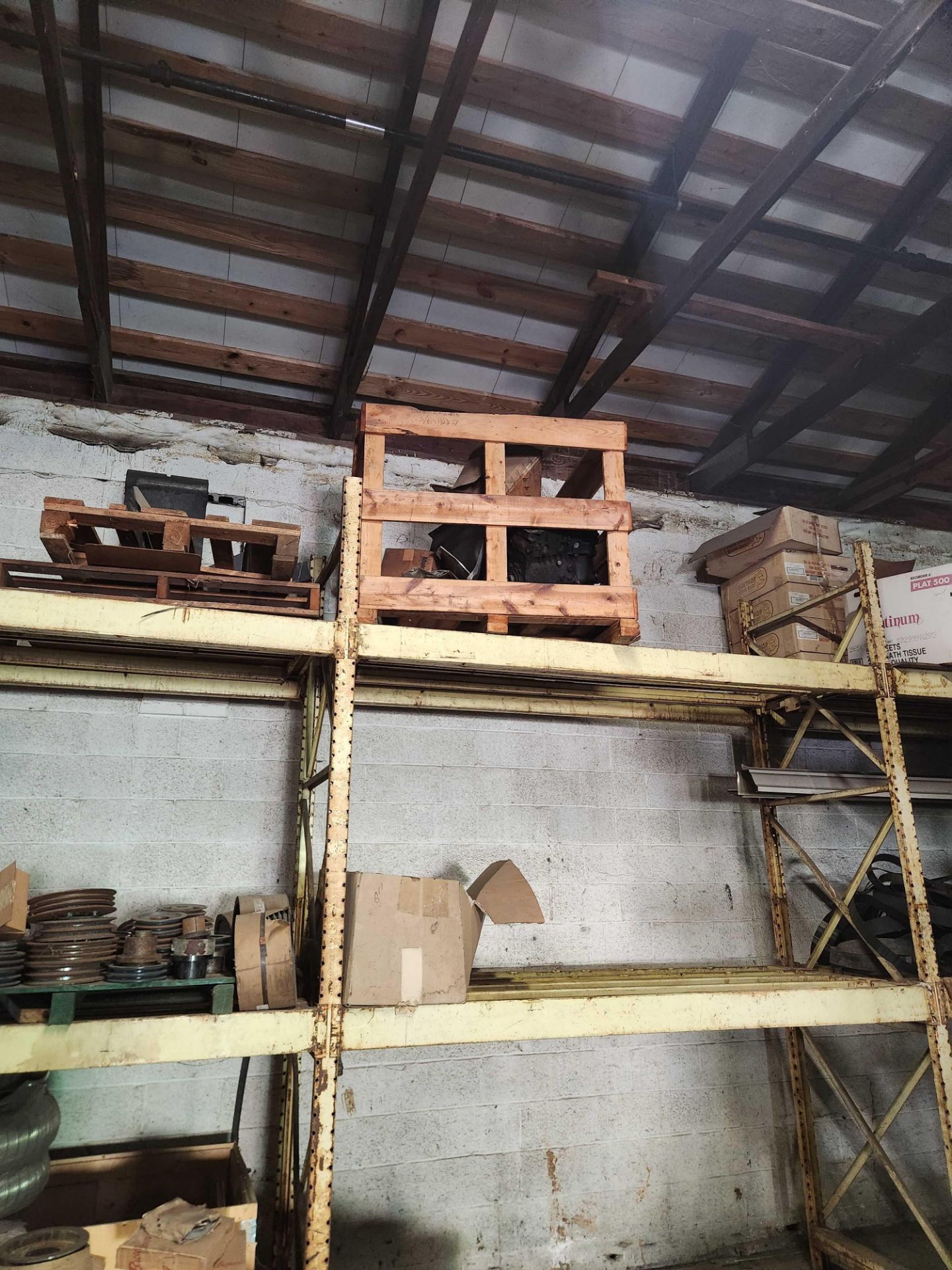 Complete Contents of Machine Parts Room w/ Racking: (32) sections 12 ...