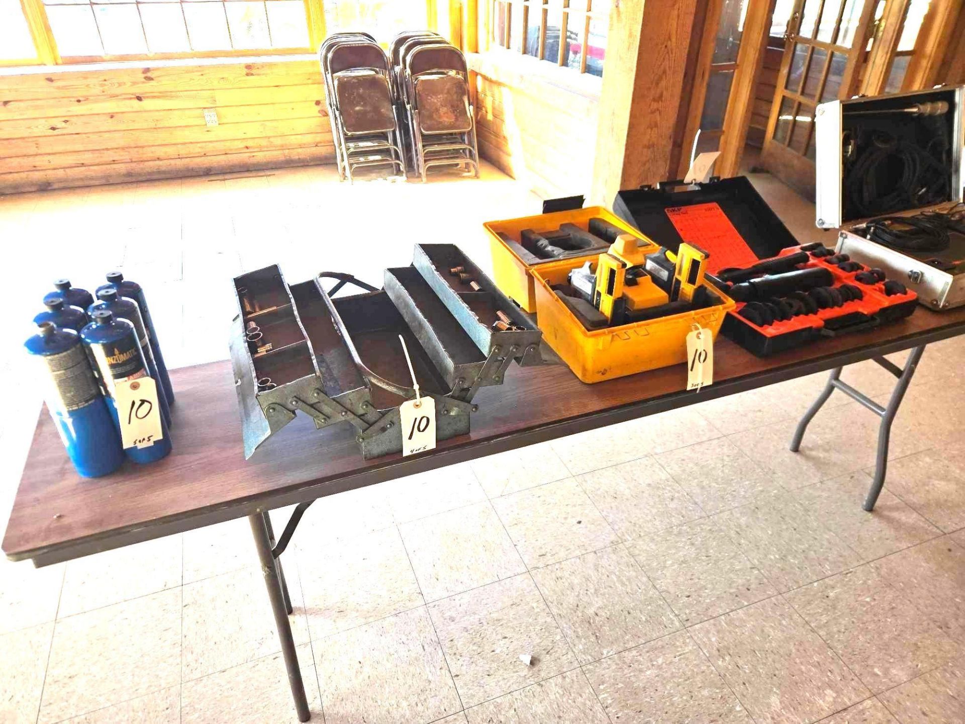 Combustion Analyzer, SKF Fitting Tool, Laser Leveling System, Tool Box, (6) Bottles Bernzomatic