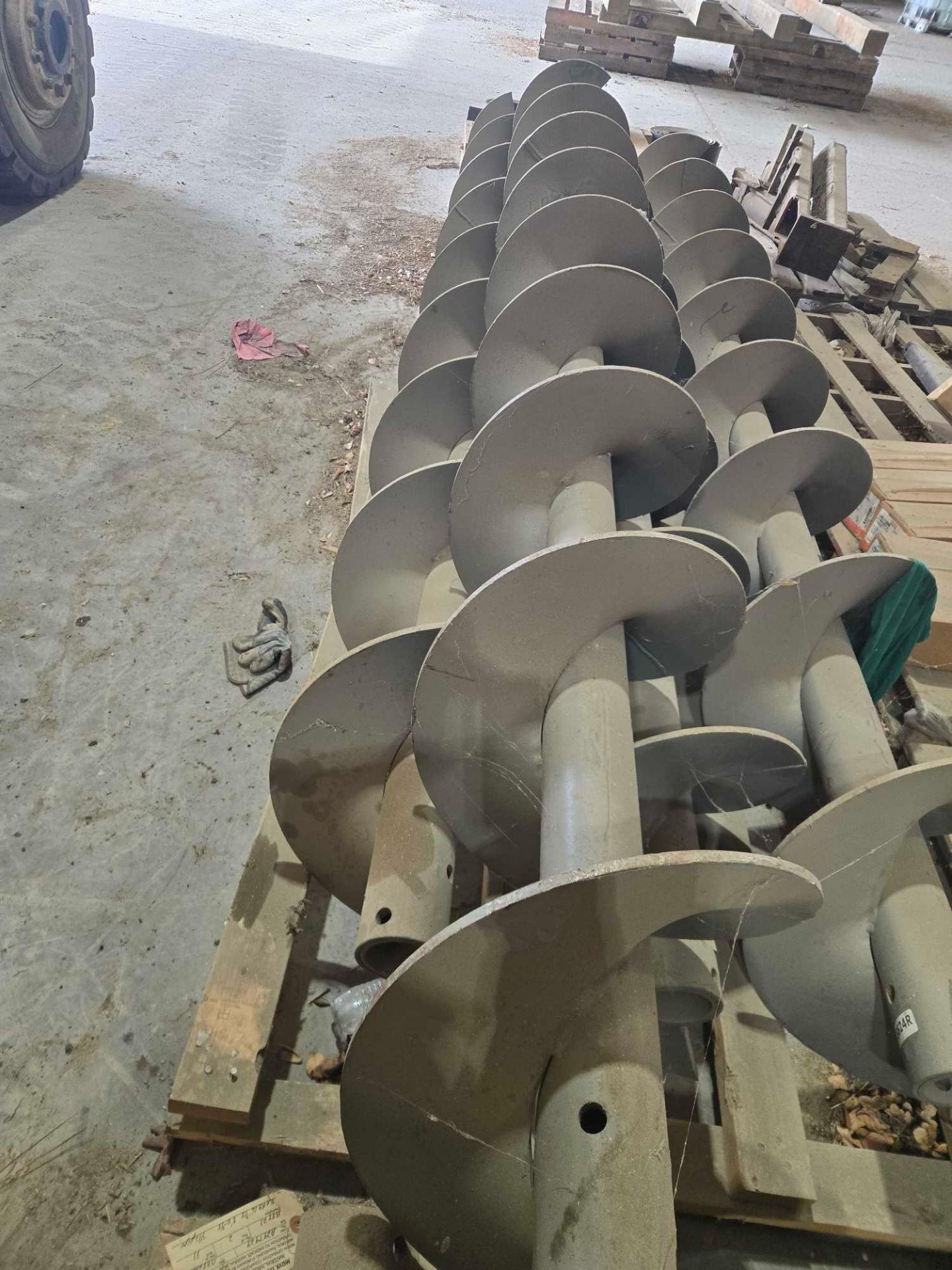 (4) 11.5 Foot Augers as Delivered on Pallet - Image 3 of 3