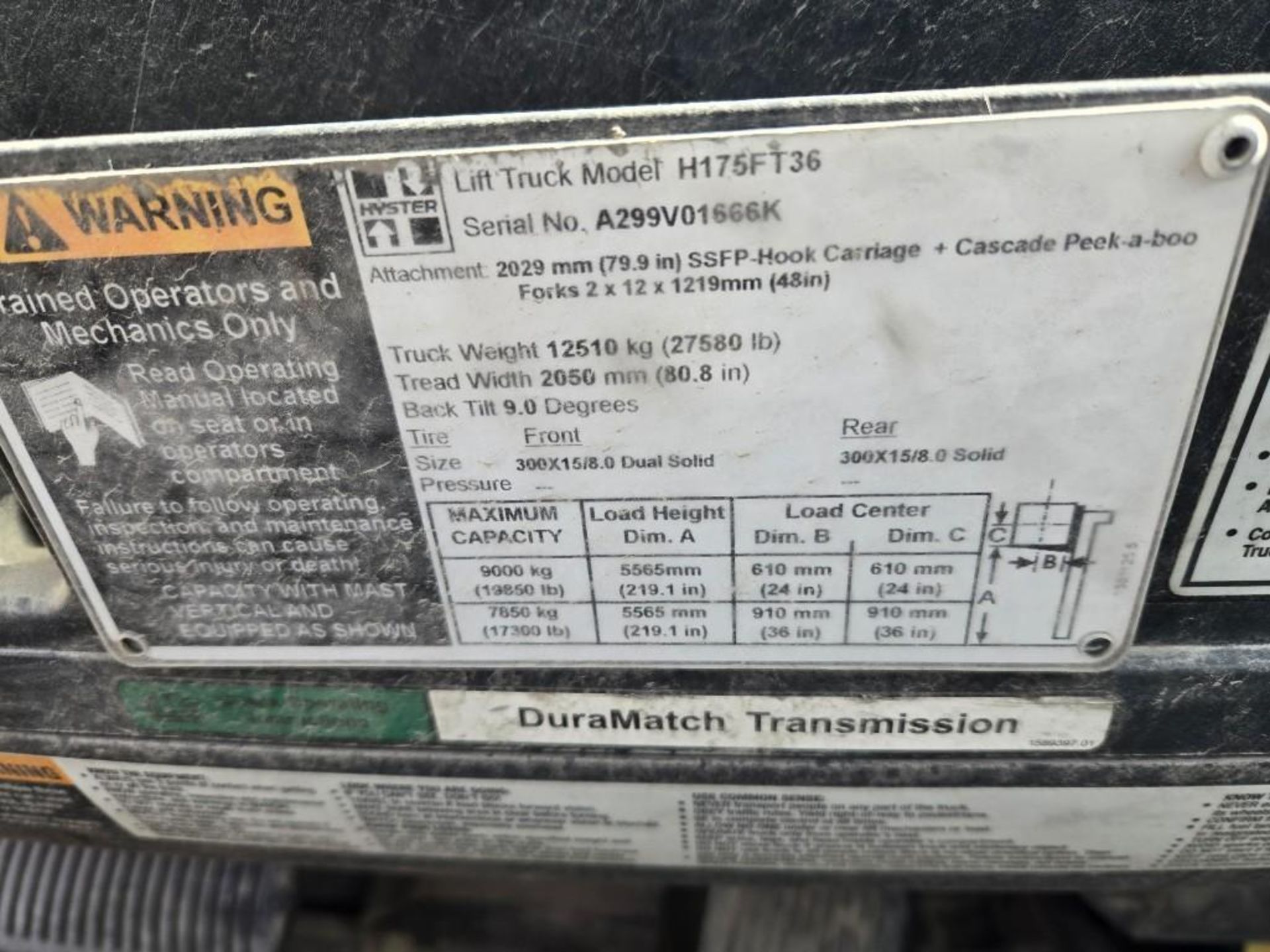 Hyster 175 Turbo Diesel 20,000 Cap. Forklift - Image 5 of 5