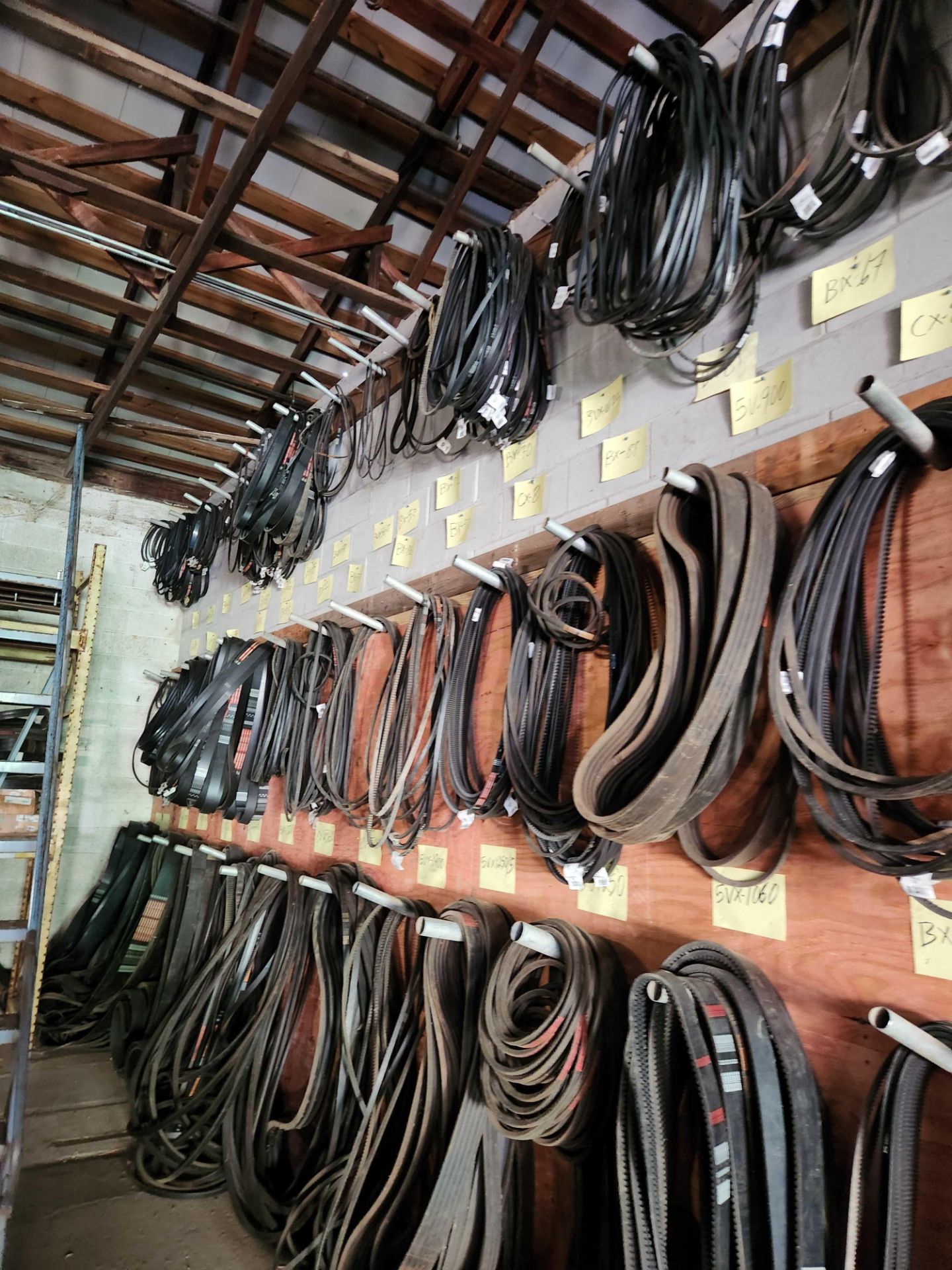 Complete Contents of Machine Parts Room w/ Racking: (32) sections 12 ...