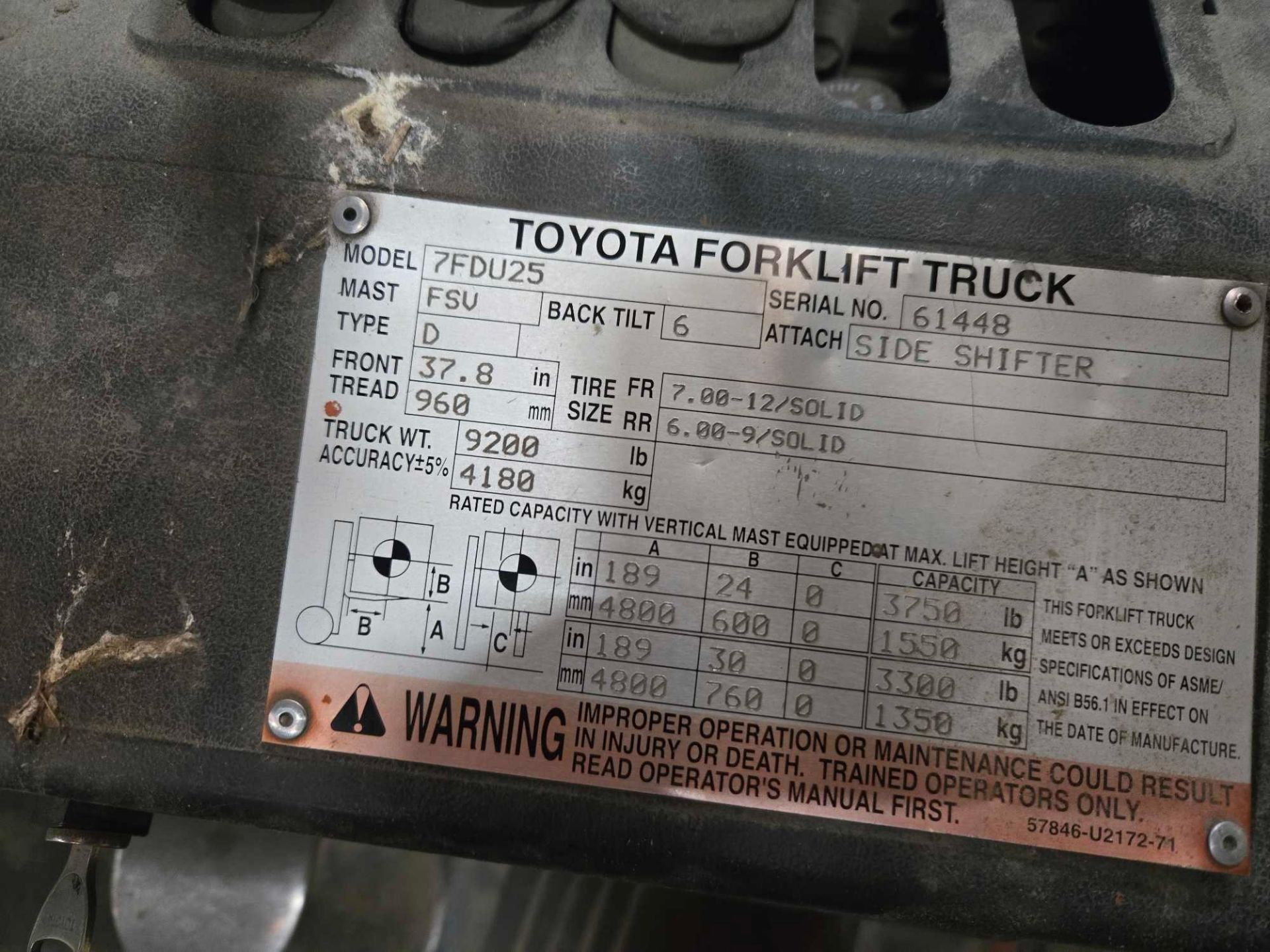 (2005) Toyota Forklift Model 7FDU25 - Image 5 of 5