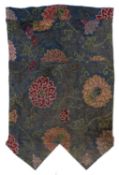 Tempelfahne (blau) mit Lotusblumen | Tibet 18./19. Jahrhundert