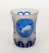 Glas | Jagdbecher mit Hirschdekor | Böhmen, 20. Jahrhundert