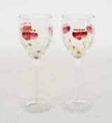 Glas | Zwei Weingläser | Böhmen, Wohl Karlsbad, Moser, 20. Jh.