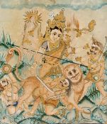 DURGA IM KAMPF MIT DEM DÄMON DER UNGEWISSHEIT