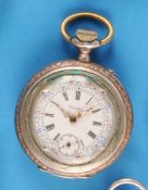Alpenländische Silbertaschenuhr Urania mit Zylinderwerk
