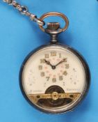 Hebdomas 8 Jours Taschenuhr mit silberner Taschenuhrkette