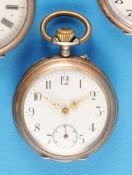 Große Silbertaschenuhr mit Zylinderhemmung