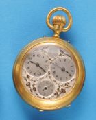 Vergoldete Taschenuhr mit Zwei Zeitzonen