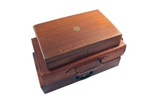 Two Pistol Boxes and a Leather Pistol Case.