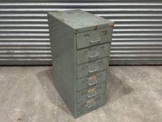 6no. Drawer Metal Cabinet, Approx. 1000mm h x 400mm w x 650mm d