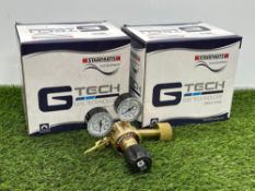 2no. Boxed & Unused G Tech Single Stage 2-Gauge Argon Regulators with NEVOC Connection