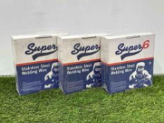 3no. Boxed & Unused Reels of Super 6 Stainless Steel Welding Wire, 0.80mm (Dia)